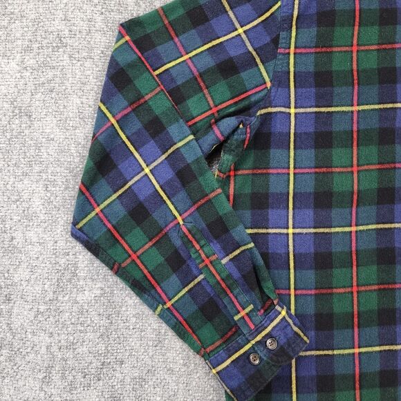 LL Bean Shirt Mens Medium Scotch Plaid Flannel Traditional Long Sleeve Outdoor - Picture 8 of 16